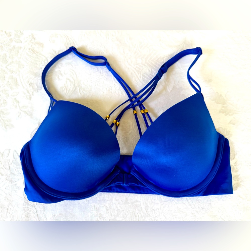 Victoria's Secret Push Up Royal Blue Strappy Bra